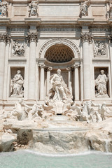 Fototapeta na wymiar Tours to Italy, Rome. Trevi Fountain