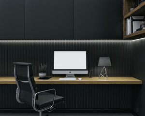 3d render of workspace mockup. Workspace mock up.