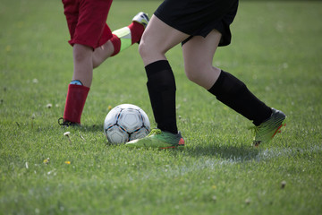 Soccer ball and feet