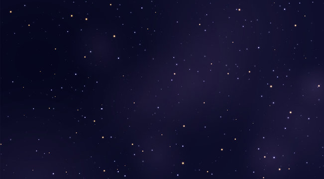Space stars background. Light night sky vector.