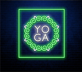 yoga neon glowing sign 