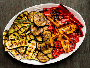 grilled colored vegetable dish