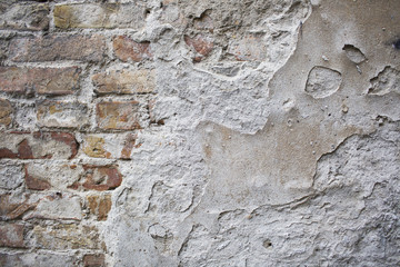 A ruined wall with copy space
