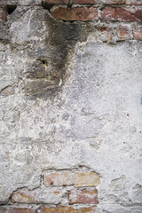 A ruined wall with copy space