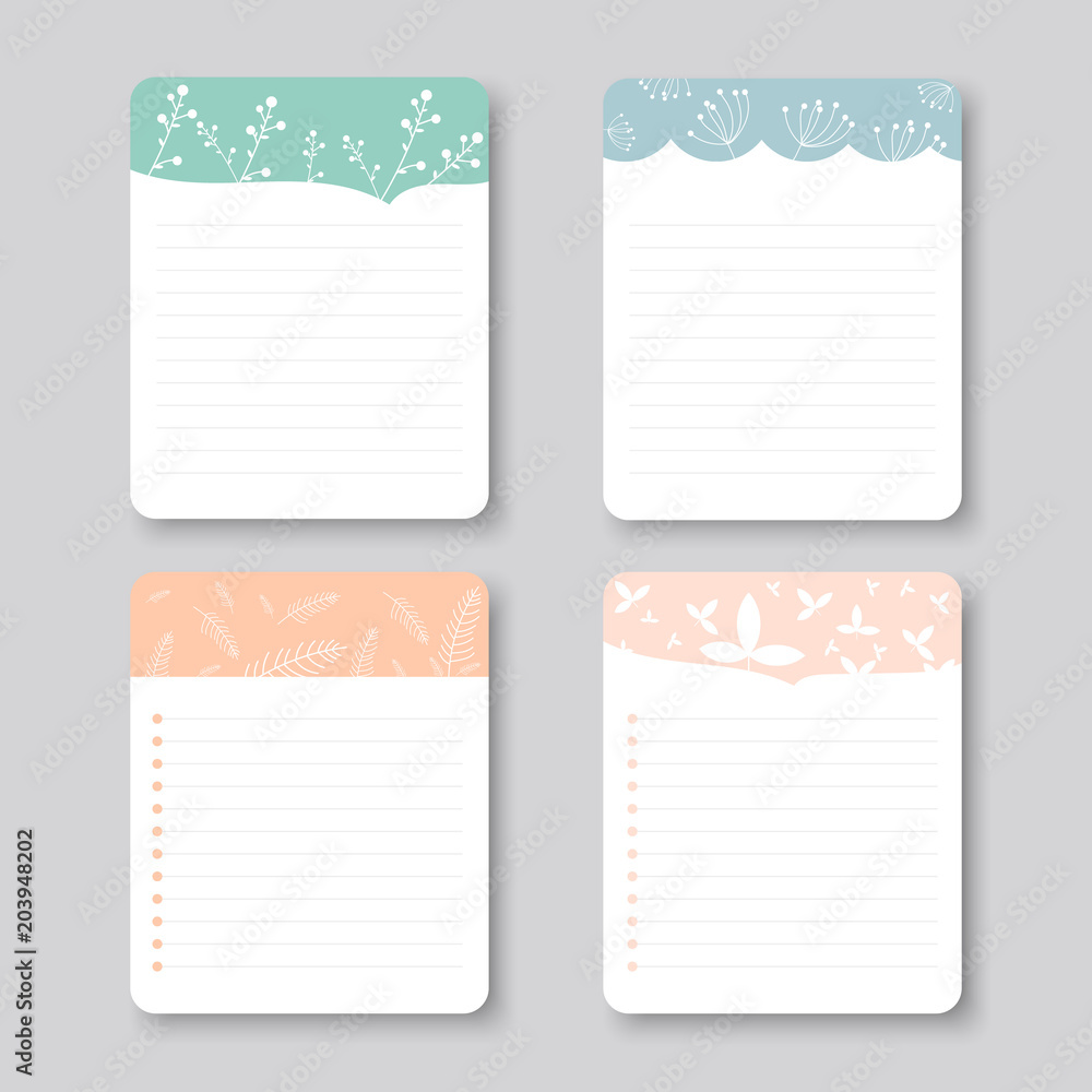 Poster design elements for notebook, diary, stickers and other template.vector,illustration.
