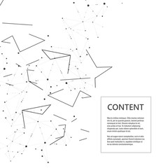Vector molecules background with connected dots and lines