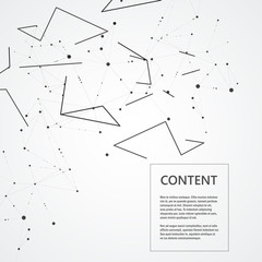 Vector molecules background with connected dots and lines