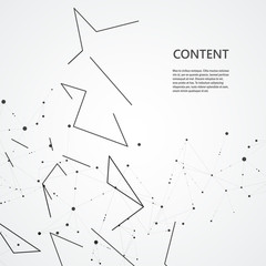 Vector molecules background with connected dots and lines