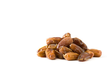 Dates isolated on white background. Copyspace