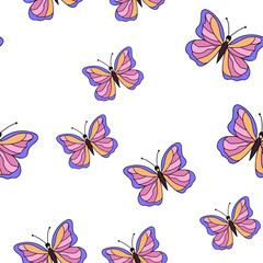 Fototapeta na wymiar Vector butterflies pattern.
