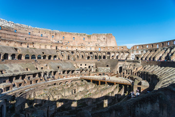 inside of Colosseum in Rome, Italy