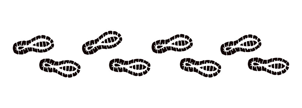 Footprints of shoes. Vector drawing