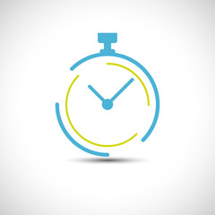 Stopwatch icon simple line style pocket watch logo vector illustration
