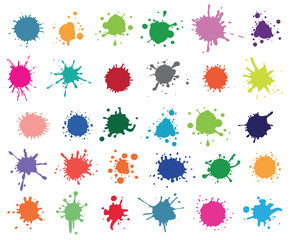 set of color spray stains - obrazy, fototapety, plakaty