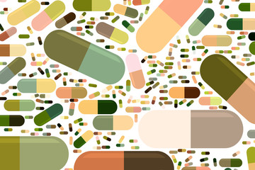 Abstract capsules, medicine or pills illustrations background pattern. Vitamin, psychiatric, art & style.