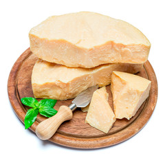 pieces of parmesan or parmigiano cheese
