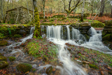 Fototapeta premium Overflowing water in the mills of Xabrega