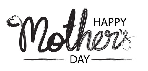 happy mother day, handwriting vector brush