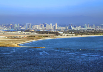 View of San Diego, California from the Cabrillo National Monument at Point Loma.