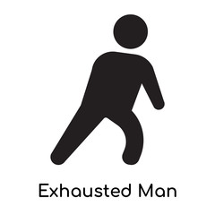 Exhausted Man icon isolated on white background