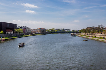 Naklejka premium Le Vistule à Cracovie, entre le quartier Juif et le Ghetto