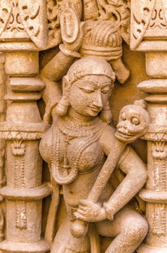 Sculptures of Hindu Goddess at Rani ki vav in Patan, Gujarat