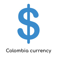 Colombia currency icon isolated on white background