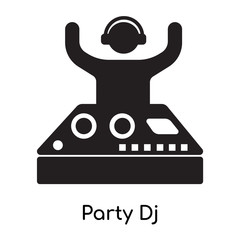 Obraz premium Party Dj icon isolated on white background