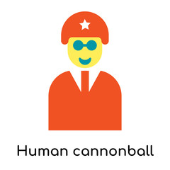 Human cannonball icon isolated on white background