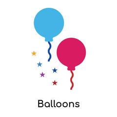 Balloons icon isolated on white background