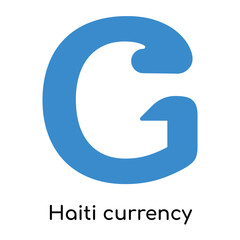 Haiti currency icon isolated on white background