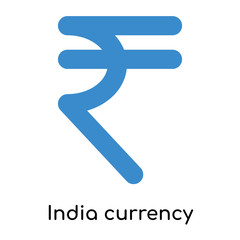 India currency icon isolated on white background