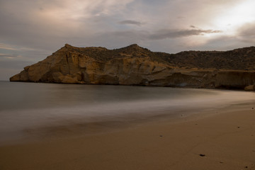 The closed cove in Aguilas at sunset, Murcia