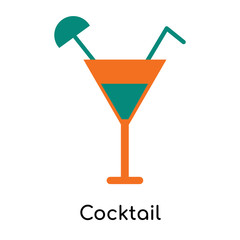 Cocktail icon isolated on white background