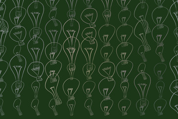 Light bulbs illustrations background abstract, hand drawn. Cartoon, lamp, details & vision.