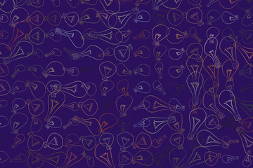 Abstract light bulbs illustrations background pattern. Vision, brainstorm, suggestion & effect.