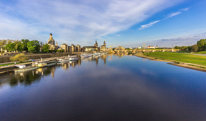 Old Town with Elbe river in Dresden, Saxony, Germany