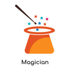 Magician icon isolated on white background