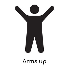 Arms up icon isolated on white background