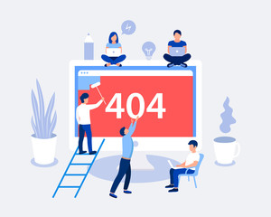 404 error page design concept. - obrazy, fototapety, plakaty