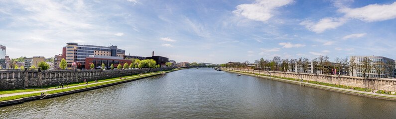 Panorama du Vistule à Cracovie, entre le quartier Juif et le Ghetto