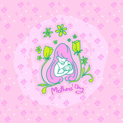 cartoon mother day,logo,icon and multi colour