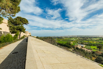 Panoramic view from Mdina city walls,Malta