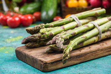 Green asparagus close up
