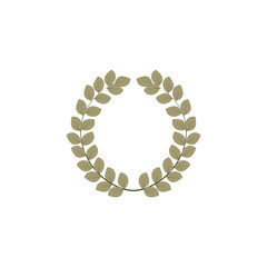 Laurel wreath reward on white background