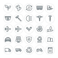 Modern Simple Set of transports, industry, nature, security Vector outline Icons. Contains such Icons as  motorcycle,  truck,  nature,  man and more on white background. Fully Editable. Pixel Perfect