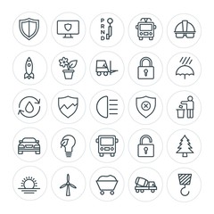 Modern Simple Set of transports, industry, nature, security Vector outline Icons. Contains such Icons as  electricity,  building,  parcel,  and more on white background. Fully Editable. Pixel Perfect