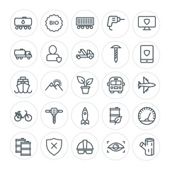 Modern Simple Set of transports, industry, nature, security Vector outline Icons. Contains such Icons as helmet,  nature,  cargo,  wooden and more on white background. Fully Editable. Pixel Perfect
