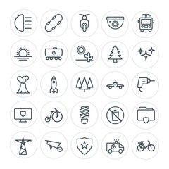 Modern Simple Set of transports, industry, nature, security Vector outline Icons. Contains such Icons as  security, sign,  construction,  do and more on white background. Fully Editable. Pixel Perfect