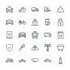 Modern Simple Set of transports, industry, nature, security Vector outline Icons. Contains such Icons as tropical, transport, car, tanker and more on white background. Fully Editable. Pixel Perfect